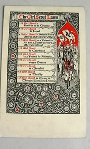 Vintage Pfadfindergesetze Postkarte um 1900 unbenutzt - Bild 1 von 2