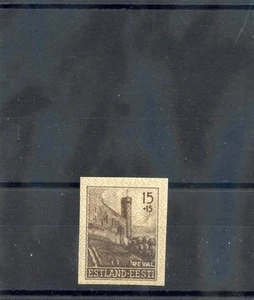 ESTLAND (OCC ESTONIA) MI 4U **VF NH 1941 15K+15K BROWN, IMPERF, $36 - Bild 1 von 1