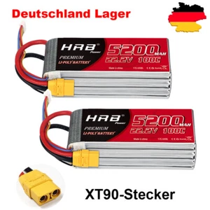 2pcs HRB 6S 5200mAh 22,2V XT90 100C Lipo Akku für RC Hubschrauber LKW Auto-Akku - Bild 1 von 5