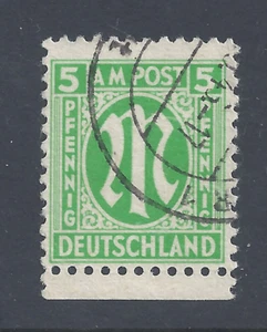 ALEMANIA 1945 CORREO MILITAR ALIADO 5pf. PERF 11 VERDE ESMERALDA USADO SG A19 - Imagen 1 de 2