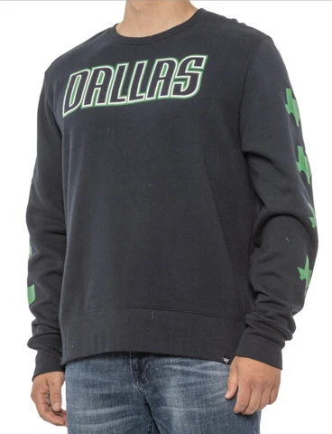 ‘47 Men’s Dallas Mavericks Loaded Headline Sweatshirt Jersey Large L NBA Mavs Cover