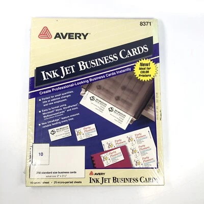 Avery 8371 Inkjet Business Cards 250 Cards 2" x 3 1/2" Sealed - Image 1 of 3