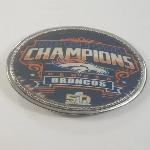 Super Bowl 50 Champions Denver Broncos  belt buckle Limited Edition Cover