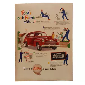 1946 FORD THERE'S A FORD IN YOUR FUTURE COLOR ADVERTISEMENT - Picture 1 of 1