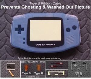 GBA Backlight-Backlit Adapt-AGS101-Mod Kit con LCD + Cable Tipo B-Brillo en Azul Oscuro - Imagen 1 de 10