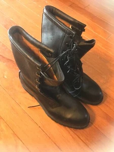 Neu US Army ICB T-17531-6 Black Leather Combat Boots Size13 R - Bild 1 von 5
