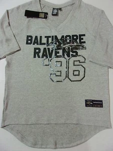 NWT Womens Baltimore Ravens Gray V-Neck Super Soft Logo Sweater Size Medium - Picture 1 of 5