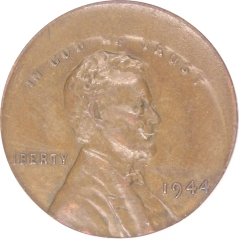 1944 Lincoln Wheat Cent Struck 15% Off Center, ANACS AU50 Cover