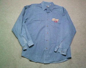 Vintage San Francisco 49ers Button Up Denim Shirt Mens Medium Blue 90s Pro Elite - Picture 1 of 7