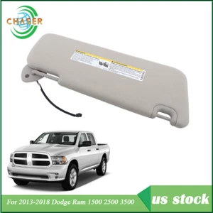 1VF25BD1AD Sunvisor Gray Driver Side Fit For 2013-2018 Dodge Ram 1500 2500 3500 - Picture 1 of 12
