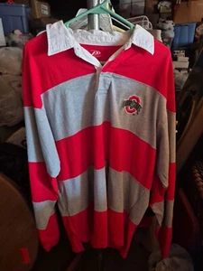 Ohio State Buckeyes Long Sleeve Polo Shirt LARGE - Picture 1 of 4