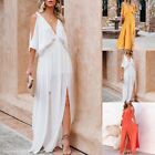 Feminine V Neck Maxi Dress for Women's Evening Cocktail Party Ball Gown