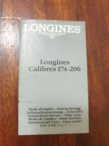 New old stock vintage Longines calibres 174-206 instructions manual, NOS - Foto 1 di 3