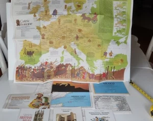 National Geographic Maps of Middle East Europe 20x32 large Poster 70's - Picture 1 of 9