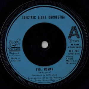 Electric Light Orchestra - Evil Woman / 10538 Overture". Jet - 1975 - 7" Vinyl - Picture 1 of 2