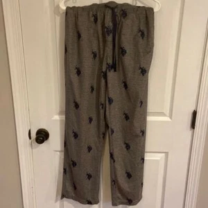 Hombres EE. UU. Polo Ropa de Dormir Gris Franela Talla Pequeña Pantalones - Imagen 1 de 5