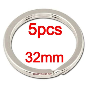 5 32mm PLATA ESTERLINA 925 PLANO Anillo Dividido LLAVERO LLAVERO CADENA AREZZO ITALIA - Imagen 1 de 4