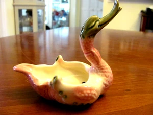ADORABLE VINTAGE HULL POTTERY COLORFUL SWAN TRINKET JEWELRY DISH EXC - Picture 1 of 9