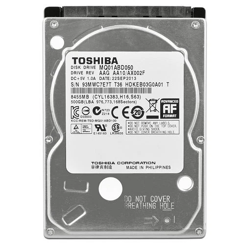TOSHIBA MQ01ABD050 500GB 5400RPM 8MB Cache 2.5" SATA 3Gb/s Internal Hard Drive - Image 1 of 3