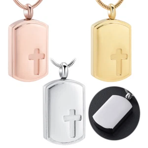 Cremation Urn Necklace for Ashes Urn Jewelry Cross Ash Necklace Memorial Pendant - Picture 1 of 32