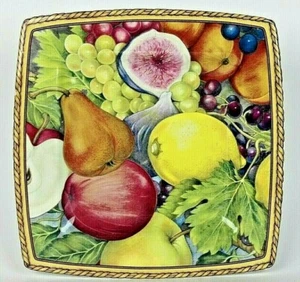 Vintage Bali Muster 8" Quadratischer Salat/Dessertteller von Italian Ceramics Co. Italien - Bild 1 von 6