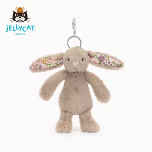 Jellycat Floral Beige Bashful Bunny Keychain – Easter Limited Edition - Picture 1 of 4