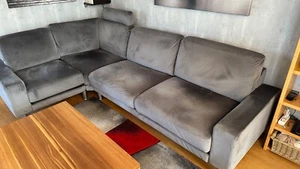 Couchgarnitur - Rolf Benz - Ecksofa mit Hockerbank - grau - Bild 1 von 8