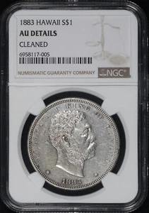 1883 Kingdom of Hawaii Silver Dollar NGC AU Details Cleaned - Picture 1 of 2