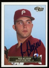 1995 Spartanburg Phillies RON BLAZIER Signed Card autograph RC AUTO