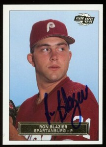 1995 Spartanburg Phillies RON BLAZIER Signed Card autograph RC AUTO