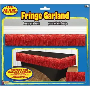 Guirnalda de flecos de oropel rojo para suministros de fiesta, 20" x 15" 1 pieza - Imagen 1 de 2