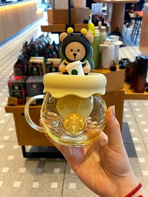 Starbucks Bear Glass Creative Coffee Cup Straw Cup Glass Cup summer cup Gift - Image 1 of 4