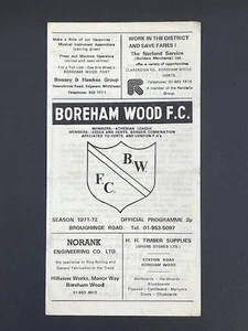 1971/72 Boreham Wood V Hitchin Town 01-04-1972 Herts Senior Cup Halbfinale - Bild 1 von 1