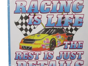 "Racing Is Life Der Rest ist nur Details" neues quadratisches Blechschild 14 1/4" x 14 1/4" - Bild 1 von 5
