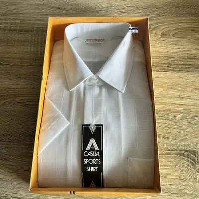 Excellence Casual Sports Cotton SS Mens Shirt Size L Made In Australia Vintage - Image 1 of 4