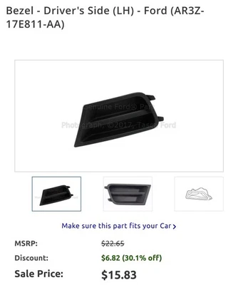 Fog Light Cover AR3Z-17E811-AA for Ford Mustang - Image 1 of 4