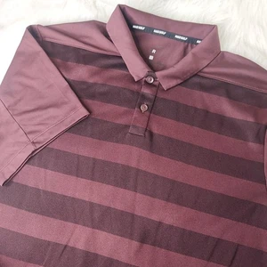 Nike Herren Zonal Cooling Golf Poloshirt weinrot gestreift Dri-Fit Größe Large - Bild 1 von 7