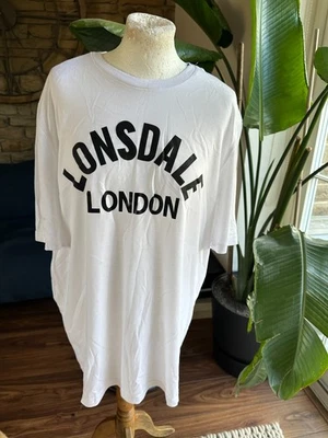 Lonsdale Mens White Short Sleeve Cotton Jersey  Crew Neck T-Shirt  SZ 2XL VCG - Image 1 of 2
