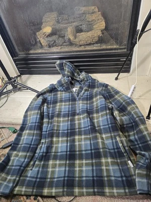 O'Neill Sudadera con Capucha Para Hombres Polar Pullover Suéter Talla L Cuadros Manga Larga 1/4 Cremallera Foto 1 de 4