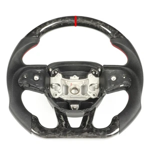 Forged Dry Carbon Fiber Steering Wheel Replacement For For Hellcat - Racing Flat - Picture 1 of 12