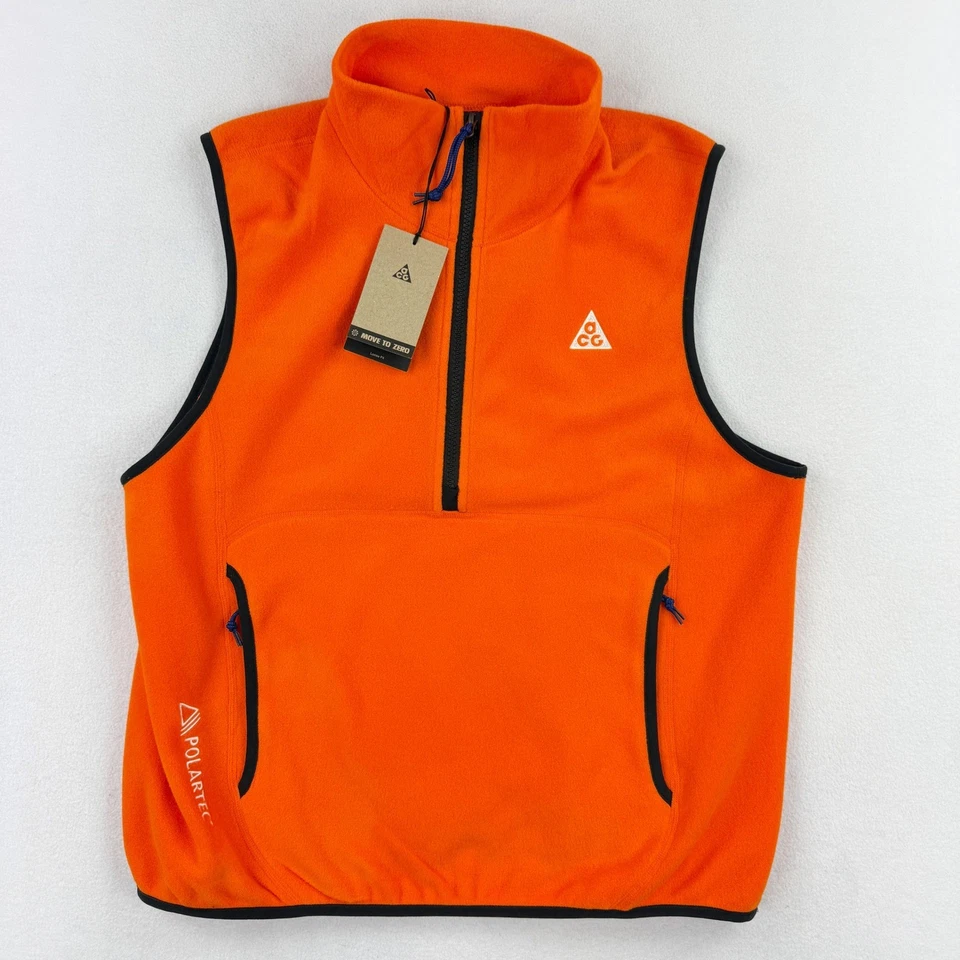 Nike Acg Wolf Tree Chaleco Polartec Talla M Para Hombres Naranja HJ2468-819, NUEVO CON ETIQUETAS Foto 1 de 4
