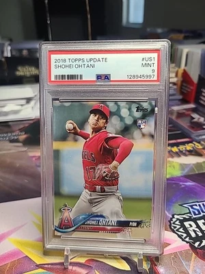 2018 TOPPS UPDATE SHOHEI OHTANI RC RED JERSEY #US1 PSA 9 - Image 1 of 2