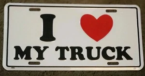 I LOVE MY TRUCK METAL LICENSE PLATE AUTO TAG - Picture 1 of 3