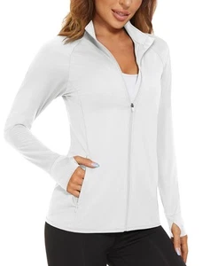 Women's Lightweight Jacket Full Zip Long Sleeve Shirt Jacket Workout Jackets ... - Picture 1 of 7
