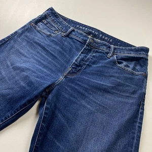 American Eagle Boot Cut Jeans Mens 36x30 Medium Wash Blue Whisker Cotton Stretch - Picture 1 of 16