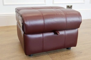 World of Leather MORENO - NC-035C - Deep Red Upgraded Premium Storage Footstool - Bild 1 von 10