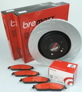 Brembo Pads & Bremaxx Slotted Disc Brake Rotors Front For Nissan Silvia S14 S15 - Picture 1 of 8