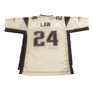 Reebok New England Patriots Ty Law #24 White NFL Football Jersey Men's Large - Picture 1 of 8