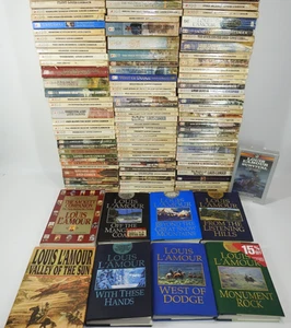 Large Lot of 106 Louis L'amour Paperback Books 8 Hardcover 1 Audiobook Western - Foto 1 di 12