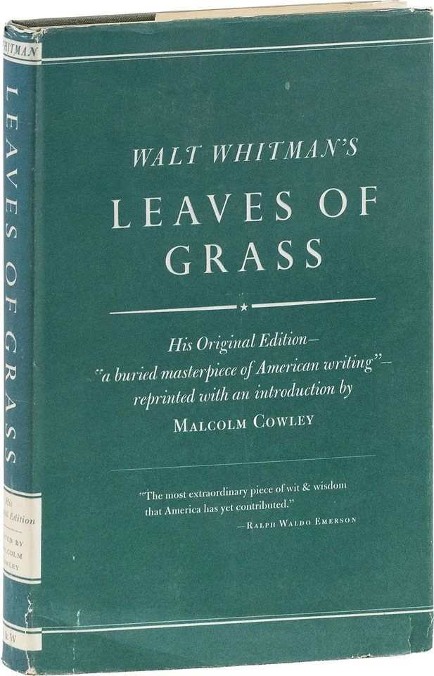 Walt Whitman & Malcolm Cowley-ЛИСТЬЯ ТРАВЫ 1855 ED-1960-1-Я БРИТАНСКАЯ АННОТИРОВАННАЯ КОПИЯ - Изображение 1 из 1